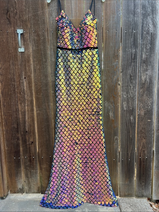 Terani Couture Dresses & Skirts - Sequin Mermaid-Scale Evening Gown in Rainbow Hues Size 6